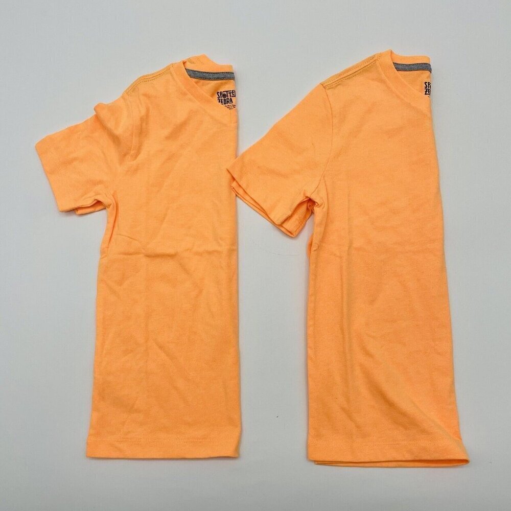 Spotted Zebra Youth Boys Small 6/7 Short-Sleeve V-Neck‎ T-Shirt Tops Orange 2639